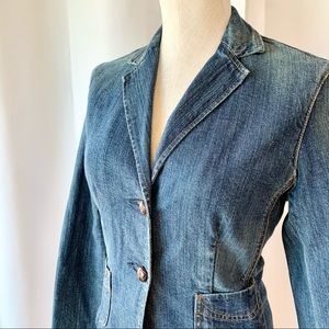 NWT Gap Denim Stretch Blazer Jean Jacket Small 4